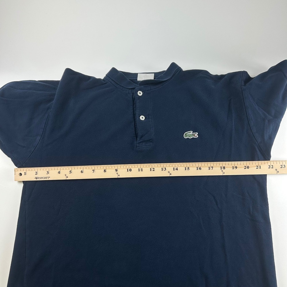 Lacoste Mens 4 (M) Preppy Navy Blue Banded Collar Cotton Pique Polo Shirt - Picture 6 of 7